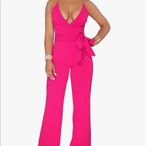 Woman’s pink jumpsuit